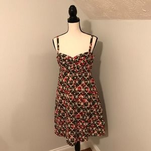 Patagonia Floral Midi Dress - Red and Black
